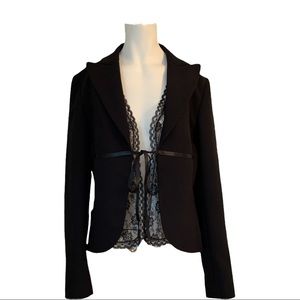 Marc Aurel Vintage Black Lace Blazer Jacket  US 4